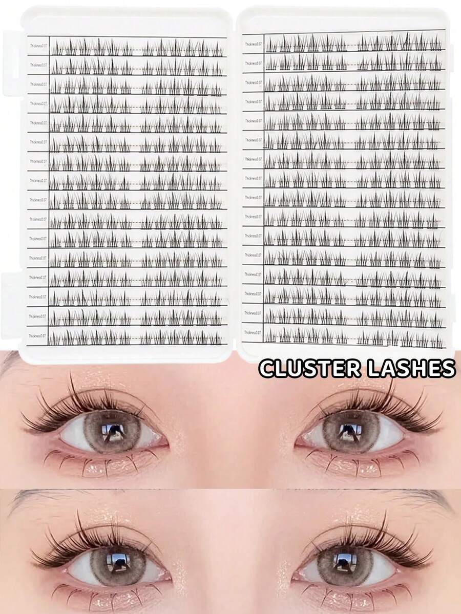 32 Pairs Natural Soft Faux Eyelashes, Segmented Daily Makeup Anime Eyelashes, Eyelash Extension Curling Individual Cluster False Eyelashes