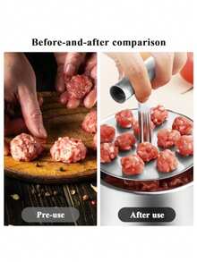 12-Cavity Stainless Steel Manual Meatball Maker With Ergonomic Press Plate, Easy To Make Uniform Meatballs For Soup, Pasta And Appetizers | Dishwasher - Multicolor - View 6