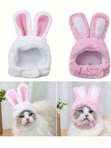 1/2 Cat And Dog Ears, Plush Bunny Hat With Ears, Cute Easter Party Cosplay Pet Headwear Accessories - Multicolor - View 1