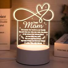 1个3D亚克力雕刻小夜灯，USB供电，带开关按钮，粉色灯光，是送给妈妈的完美生日、圣诞节、感恩节、母亲节礼物。 - 黃色 - 查看 3