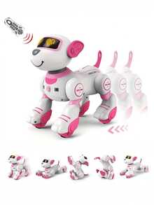 无线遥控多功能互动宠物狗玩具，儿童益智玩具，带触摸感应、编程、翻滚、跳舞功能，亲子互动益智游戏，礼品（配件随机，不含电池） - 彩色 - 查看 3
