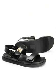 Flat Sandals For Women Comfortable Open Toe Summer Sandals Adjustable Fashion Cute Casual Sandals Shoes - màu đen - Xem 8