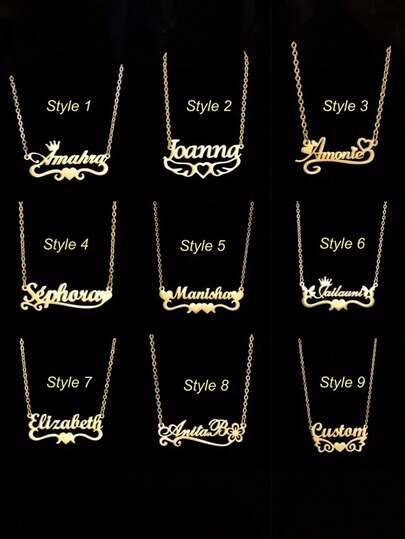 Customized Name Necklace, Personalized Stainless Steel Jewelry, Heart Crown Pendant, Fashionable Gift