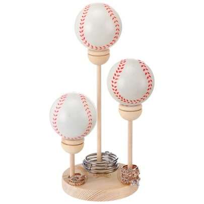 Baseball Stand Holder Wooden Baseball Dis Stand Multi Tiered Ball Ring Sge Holder For Table Centerpiece Wood Room Decor Sports Lover Gifts For Boys Men Father  Athletes 3 Tiers