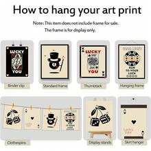 6pcs Poker Wall Decor Set, Retro Pink/Black Ace & Queen Playing Card Minimalist Style Canvas Artwork, Suitable For Bedroom, Living Room, Gallery, Bar, 8*10 Inch Frameless - Black - View 3