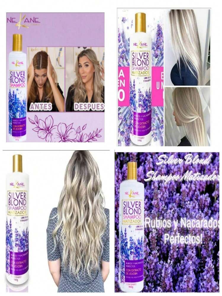 Shampoo Matizador Silver Rubios Nacarados matizados Rubios 300ml Nekane Champu ORIGINAL - 6 PIEZAS - Añade 2