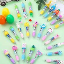 24PCS Easter Fun Pens 0.7mm Cute Bunny Egg Multicolor Ballpoint Pens Retractable 4 Colors In 1 For Easter Party Favors Basket Stuffers School Supplies Students Rewards,42873347 - Dark Grey - View 6