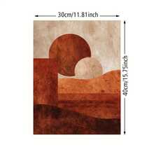 1pc Boho Abstract Terracotta & Burnt Orange Wall Arts - Unframed Canvas Wall Art Posters, Bohemian Earth Tone Decor For, Boho-Chic Aesthetic Painting - Color Blocks - View 8