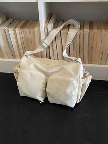 春季新款尼龙包，大容量通勤斜挎包，多口袋单肩包 - 彩色 - 查看 7