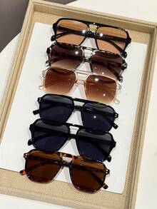 4 pièces Lunettes de vue à monture géométrique en plastique, élégantes et à la mode, conviennent pour la marche, la plage, les fêtes, le camping, la photographie de rue et autres scénarios - couleur - Voir 14