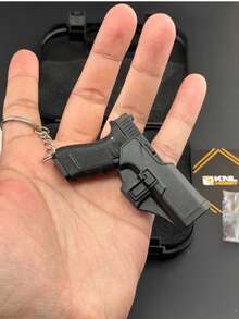 KNL HOBBY Pistol Model G Type 17 Black Scale Alloy Model Keychain 1/3 Scale + Collectible Storage Suitcase+Holster Model Keychain Collectible Verison Can Not Shoot - Black - View 2