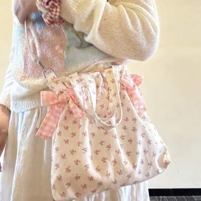 1 件新款印花手提包/单肩包，女士多功能通勤包