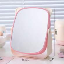 Creative Cat Ear Shaped Makeup Mirror Storage Box, Multifunctional Vanity Mirror Organizer For Dorm, Bathroom, Bedroom Desk, Holds Combs, Hair Clips, Makeup Brushes, Lipstick, Eyeliner - Multicolor - View 10