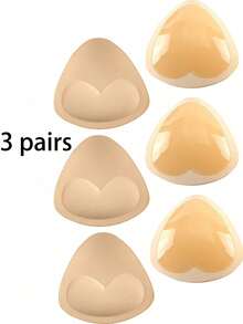 1/3对可水洗泳衣衬垫，运动文胸衬垫，加厚透气，可拆卸心形自粘文胸衬垫，加厚透气泡沫泳衣衬垫 - 杏色 - 查看 10