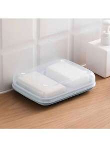 2-Slot Soap Dish, Bathroom Countertop Soap Holder With Drainage Design, Sealed Design Bathroom Accessory - Multicolor - View 4