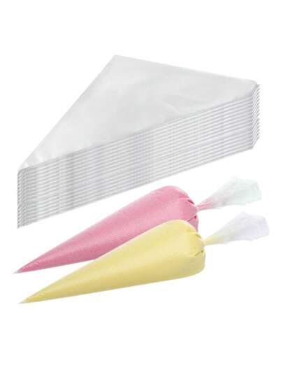 50 قطعة أكياس حقن قابلة للتخلص منها، مناسبة لتزيين الكيك والكب كيك والمعجنات والخبز، اكسسوارات المطبخ، أكياس تزيين الكيك للعودة إلى المدرسة