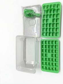 1 Set New Quick Ice Maker With Ejection Device, Homemade Ice Tray With Ice Scoop, Easy Release Small Ice Cube Container, Portable Ice Storage Box - Multicolor - View 14
