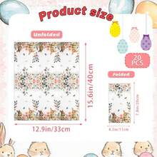 Easter Guest Towels 20Pcs Vintage Rabbit Paper Dinner Napkins For Bathroom Decor Easter And Spring Parties - Bunny - 查看 2