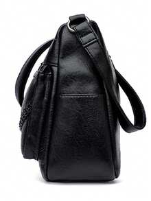New Multi-Functional Soft Leather Shoulder Bag, Crossbody Bag For Middle-Aged Women, Mothers And Mothers-In-Law - Black - View 2
