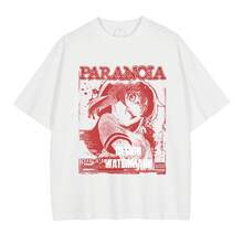 Nuevas camisetas populares y a la moda: Camiseta "Crows Cry" con estampado vintage lavado, estilo retro americano, con la imagen de Koito Rika y Ryuna, de manga corta y corte holgado. - 1. Angustiado - Ver 7