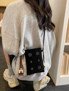 Mobile Phone Bag, Retro Tassel Embellishment Of National Customs, Exquisite Leather Rope With Simple Version, One Shoulder Crossbody Dual-Purpose Design, Light And Compact For Daily Travel, Exquisite Technology Highlights The Texture, All Kinds Of Wear, Showing Unique Personality And Fashion Taste. - Multicolor - View 6