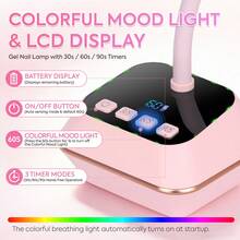 Wireless Nail Lamp LED UV Nail Dryer Rechargeable Auto Sensing Touch Control Fast Drying Nail Light 360° Bendable Table Lamp - Multicolor - View 4