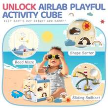CdbdfsAirlab Wooden Activity Cube Montessori Toys For 1 Year Old Toddlers 12 Months + Toddler Learning Toys 1-3 Boys Girls Baby Sensory Interactive Birthday Giftfhrsdf - ActivityCubeOceanTheme - View 3