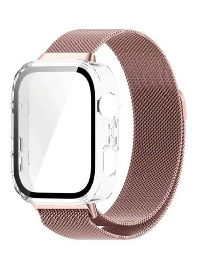 2条装不锈钢黑色磁吸表带，带屏幕保护膜，适用于华为Watch Fit 3、华为Watch Fit 4、华为Watch Fit 4 Pro，男女通用可调节替换腕带，金色、银色、玫瑰金、黑色渐变色可选，理想的圣诞节和生日礼物。