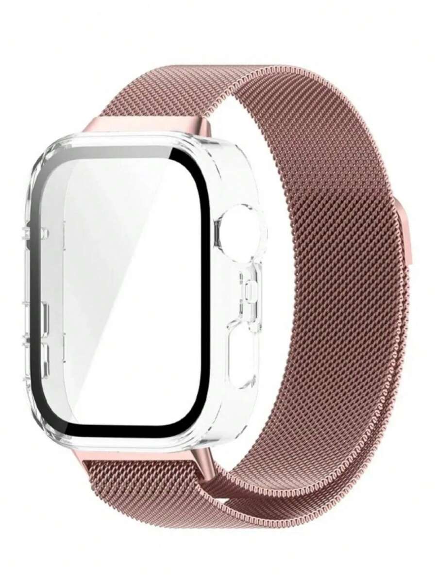 2条装不锈钢黑色磁吸表带，带屏幕保护膜，适用于华为Watch Fit 3、华为Watch Fit 4、华为Watch Fit 4 Pro，男女通用可调节替换腕带，金色、银色、玫瑰金、黑色渐变色可选，理想的圣诞节和生日礼物。