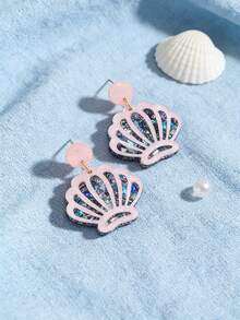 一对时尚女士耳环，饰有闪亮亮片，适合日常佩戴、度假，是母亲节、毕业典礼、情人节、生日的理想礼物。 - 彩色 - 查看 5