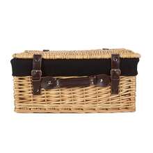 Red Hamper 45cm Buff Wicker Picnic Basket - Hitam - View 2