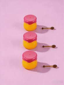 1/3个6克空唇部护理容器，可爱润唇膏罐带勺，塑料唇彩罐，多用途，可用于唇膜、口红和DIY项目 - 彩色 - 查看 6