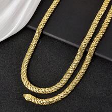 2pcs 18K Gold Color Chain Necklace, Waterproof Minimalist Clavicle Necklace For Women, Daily Wear - Gold 2 - View 6