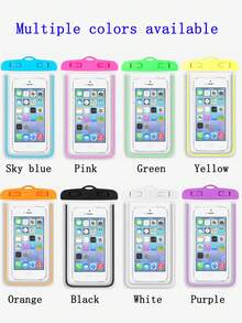 1 pieza Bolsa impermeable para teléfono, diseño triple impermeable, compatible con pantalla táctil, apta para nadar, bañarse, funda impermeable para teléfono - Multicolor - Ver 2