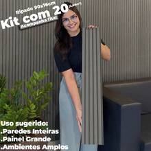 Versatile Self-Adhesive Slatted Panel Wall Covering Premium MDF Slatted Panels - Nardo Grey - 查看 4