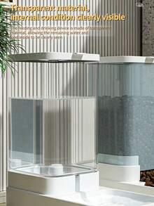 1 pieza Comedero inteligente para mascotas, comedero antideslizante con material transparente, desmontable y fácil de limpiar, separación de comida y agua, recarga automática de agua, gran capacidad para comida y agua de gatos y perros pequeños/medianos - Multicolor - Ver 9