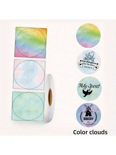 Papel térmico de etiquetas Macaron de 4 colores soñadores, 50*50mm (2*2in), 140 hojas por rollo, adecuado para impresoras pequeñas, etiquetas adhesivas para impresoras de etiquetas Phomemo M110 M108 M220 M221