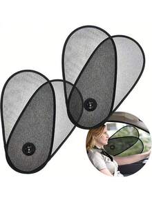 2pcs Adjustable Car Window Sun Shades: Rotatable And Windshield Side Protection, Privacy, Anti-UV, Heat Insulation, Made Of PVC Material - Car Window Sunshade - View 1