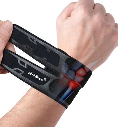 HiRui Wrist Brace Wrist Wrap For TFCC Tears, Ultra-Compression Wrist Strap Wrist Support For Workout Basketball Tennis Weightlifting Tendonitis Carpal Tunnel Syndrome-Adjustable (Black, 1 Pack)
