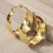 Elegant Gold-Tone Earrings, Minimalist Chic Earrings For Women, Versatile Accessory For Daily Life And Holidays - Gold - View 5