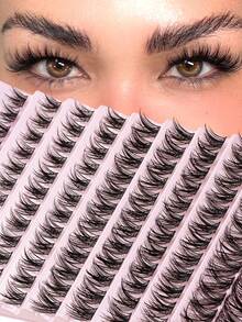 120pcs DIY Eyelash Extension Clusters, False Eyelashes, Soft & Natural Lashes, Cartoon Effect Long Lashes, Suitable For Beginners Home Use. - C - View 1