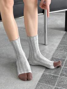 1/2/3 Pairs Women's Striped Comfortable Toe Separator Socks - Multicolor - View 8