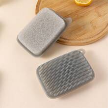 Cepillo de limpieza de esponja 2 en 1, cepillo colgante de plástico para limpiar frutas y verduras, estropajo de esponja para limpieza profunda - Multicolor - Ver 13