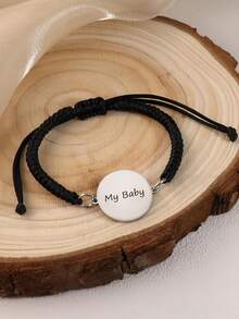 1pc Customized Photo & Name Bracelet, Personalized Stainless Steel Disc Bracelet, Laser Engraved Photo & Name, Custom Photo, Pet Portrait Bracelet, Braided Cord Chain, Pet Memorial Gift, Mother's Day Gift, Pet Lover Gift - Custom-carved Bracelet - View 6