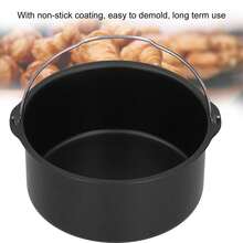 6/7/8 Inch Non Stick Cake Mold Baking Pizza Pan Air Fryer Tray Round Basket Bakeware Mould Kitchen Accessories Cooking Tool - Black - View 12