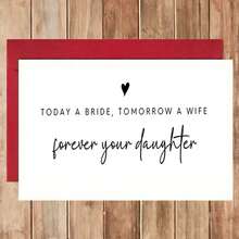 1pc Funny Wedding Card For Parents - Card, Mother Of The Bride Card, Forever Your Daughter, Ideal Gift For Parents, Dad, Mom, Place Cards - مقاس واحد يناسب الجميع - مشاهدة 2