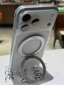 Minimalist Ice Feel Matte Transparent 360 Magnetic Bracket Holder Case Compatible With IPhone 17 Pro 17 16 Pro Max 16 Pro 16 15 Pro Max 15 Pro Max 15 Pro 15 14 Pro Max 14 Pro 14 13 Pro Max 13 Pro 13 12 Pro Max 12 Pro 12 11 Clear Camera Lens Protector Shockproof Cover - Matte White - View 7