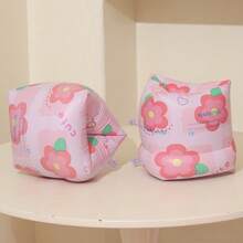 Pink Floral & Heart Print Inflatable Arm Bands Swimming Floaties Water Play Gear - Pink - View 5
