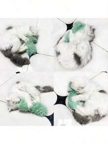 猫咪条纹毛绒玩具，内含猫薄荷，长条毛绒枕头，猫咪枕头伴侣，猫咪玩具 - 彩色 - 查看 3