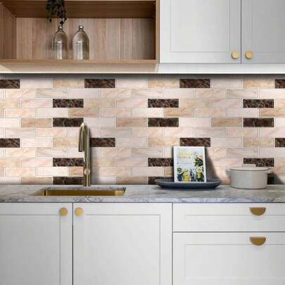 25 miếng dán gạch giả đá cẩm thạch tự dính, decal dán tường có thể tháo rời, thích hợp cho phòng tắm, nhà bếp, phòng khách, giấy dán tường chống thấm nước, trang trí nhà cửa, decal dán tường tự làm, trang trí phòng.